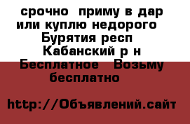 срочно! приму в дар или куплю недорого - Бурятия респ., Кабанский р-н Бесплатное » Возьму бесплатно   